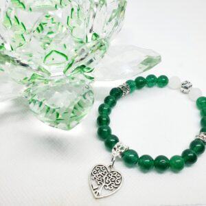 Green and white jade bracelet