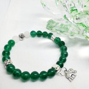 Green and white jade bracelet