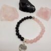 Rose quartz and black onyx bracelet